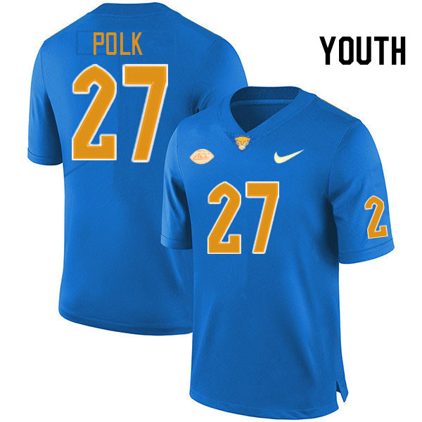 Youth #27 Israel Polk Pitt Panthers College Football Jerseys Stitched Sale-Royal